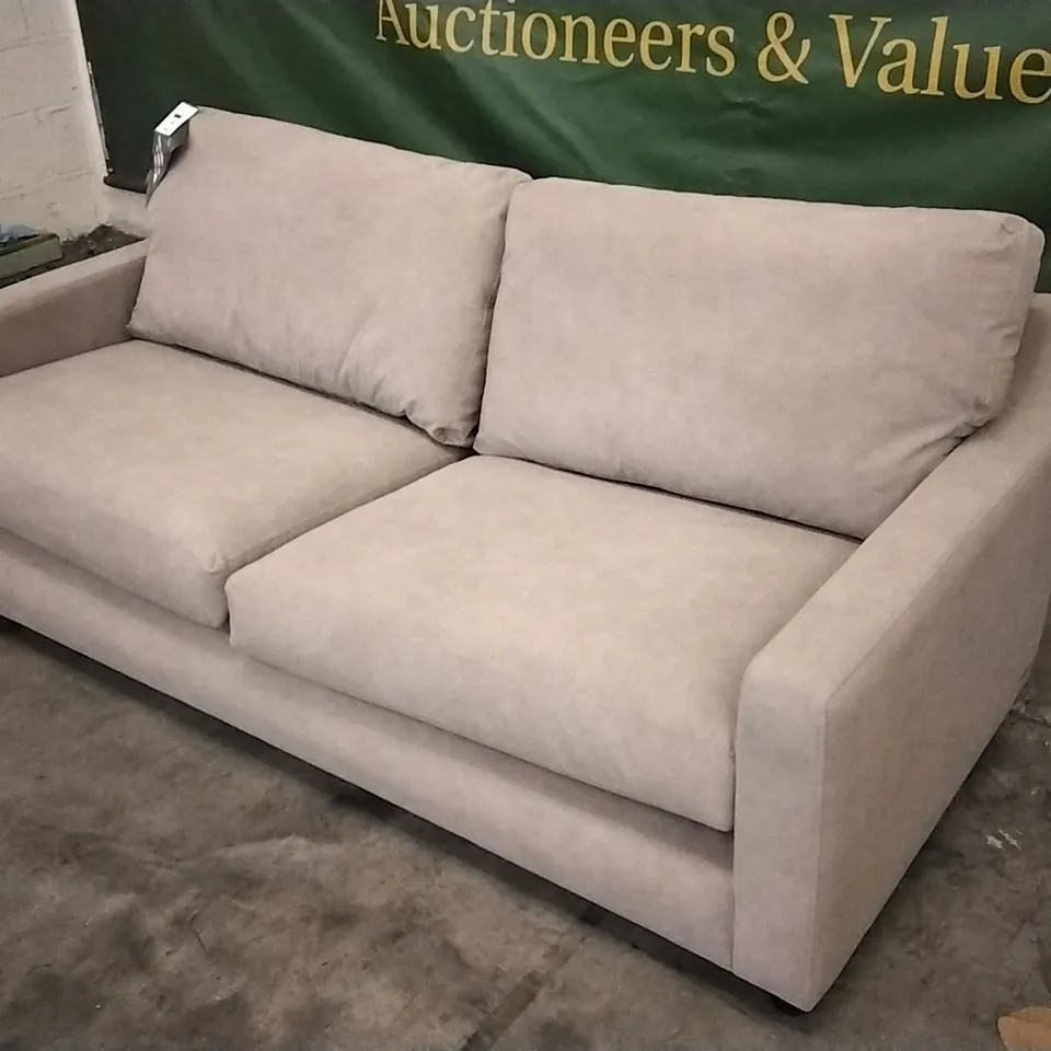 QUALITY DESIGNER LOUNGE CO MINK PLUSH FABRIC 3 SEATER SOFA 
