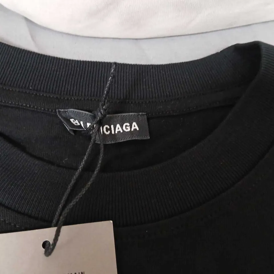 BALENCIAGA BLACK LOGO T-SHIRT SIZE M