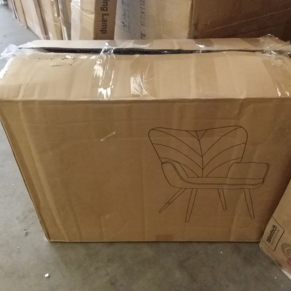BOXED COLAMY VELVET DINING CHAIR - BLUE (1 BOX)