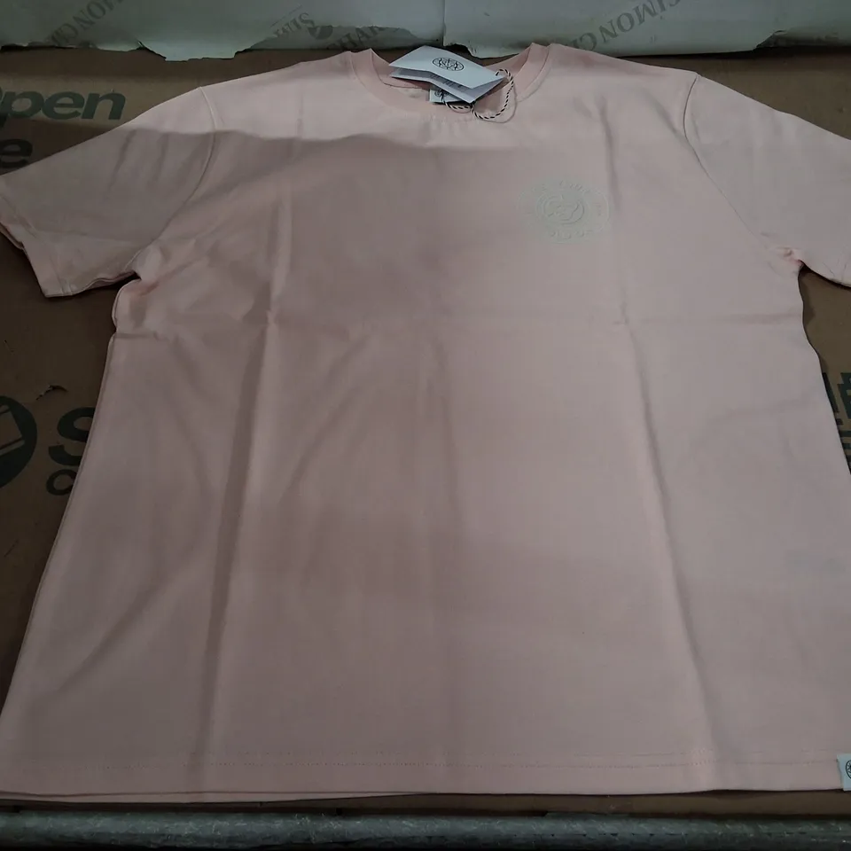 BOX CONTAINING APPROXIMATELY 36 BRASS MONKEY LADIES GET YOUR COLD ON T-SHIRT PINK – SIZE L