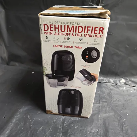 NETTA DEHUMIDIFIER 500ML DESKTOP PORTABLE WITH AUTO-OFF & FULL TANK LIGHT