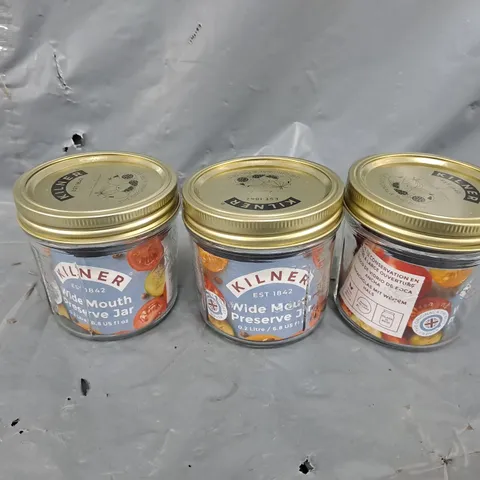 3X KILNER WIDE MOUTH PRESERVE JAR