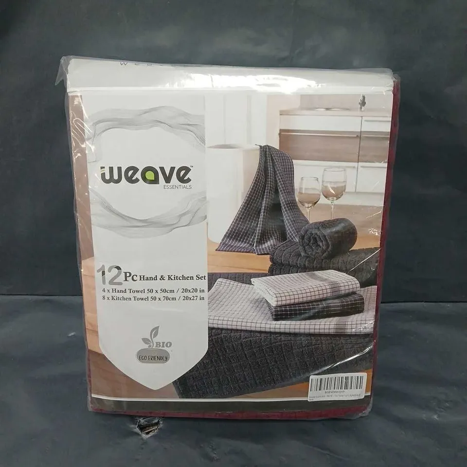 WEAVE 12 PIECE HAND TOWEL SET 