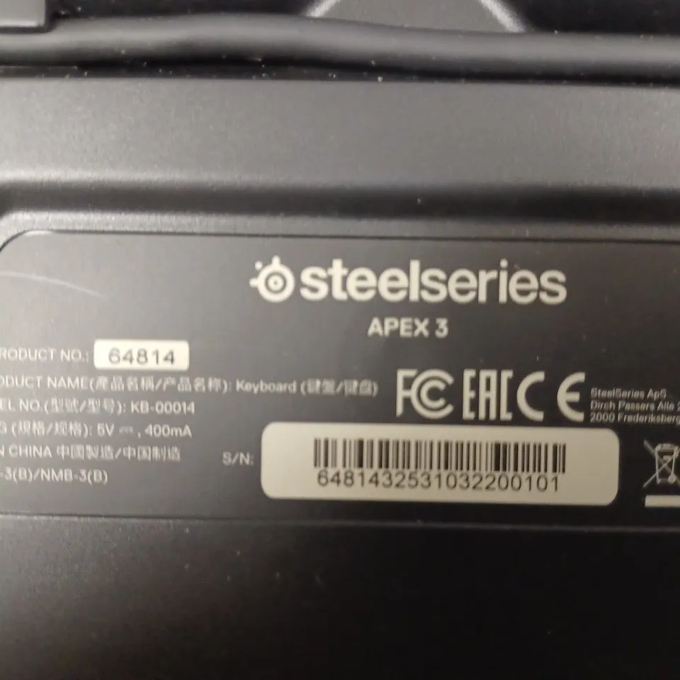 STEELSERIES APEX 3 RGB GAMING KEYBOARD