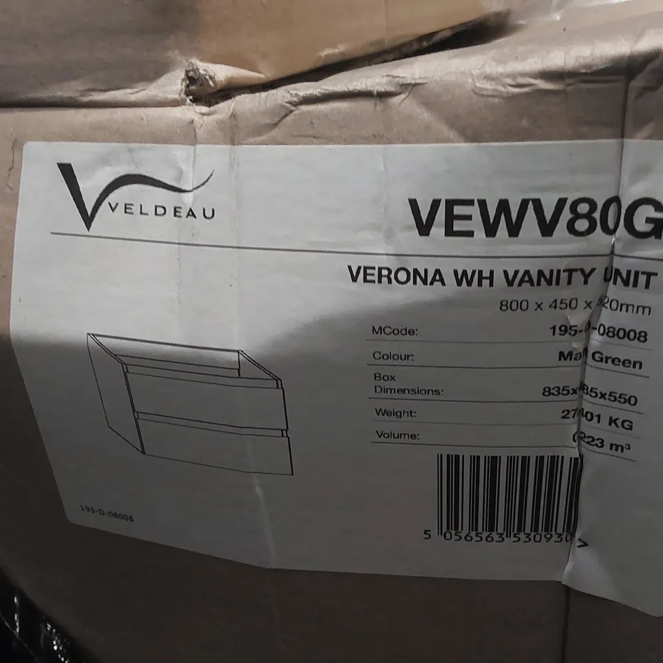PALLET CONTAINING A LARGE QUANTITY OF BATHROOM FURNITURE PARTS INCLUDING: VANITY UNIT CARCASS ECT