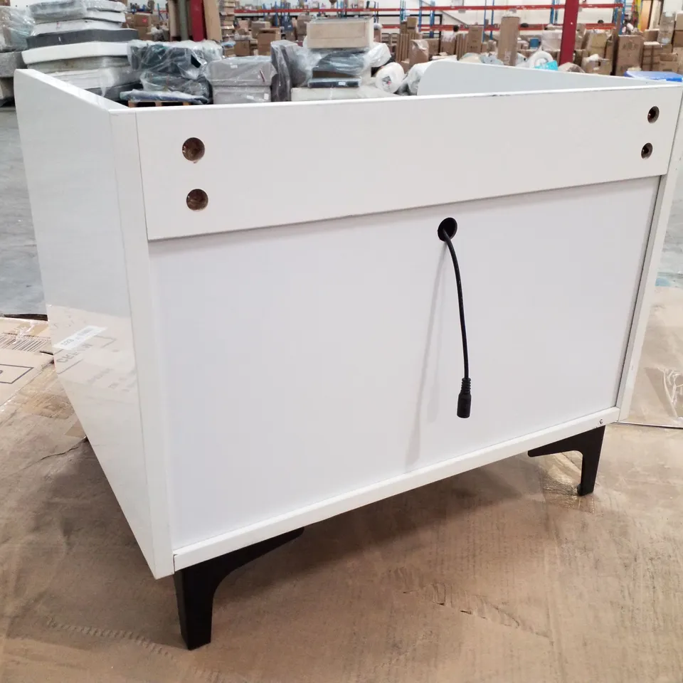 2 DRAWER BEDSIDE TABLE WITH LED LIGHT & WIRELESS CHARGING STATION 