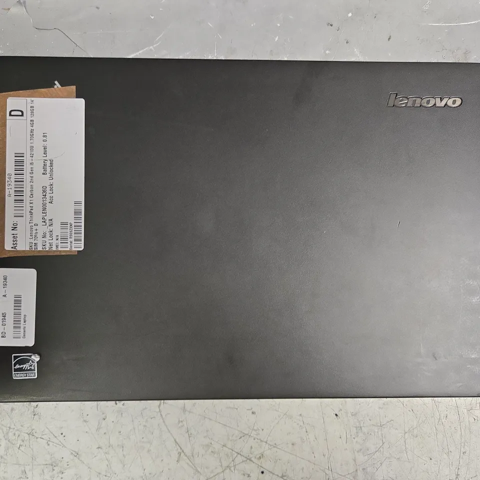 LENOVO THINKPAD X1 CARBON 2ND GEN LAPTOP IN BLACK