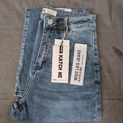 KATCH ME WIDE LEG JEANS IN BLUE SIZE UK 6
