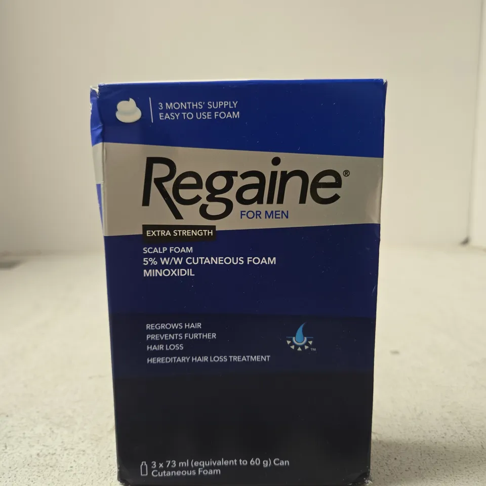 REGAINE FOR MEN EXTRA STRENGTH SCALP FOAM 5% MINOXIDIL – 3 X 73 ML CANS