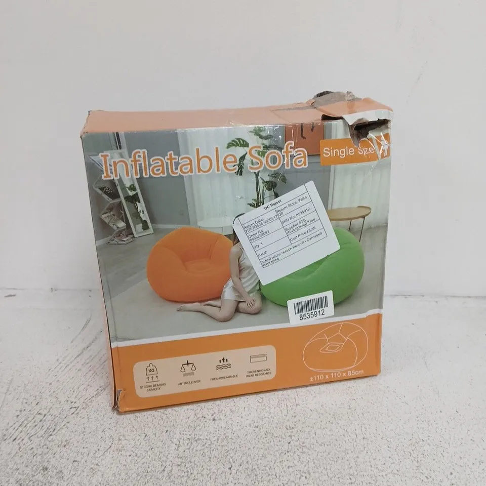 INFLATABLE SOFA – BEAN BAG CHAIR, SINGLE SIZE (110 X 110 X 85 CM)
