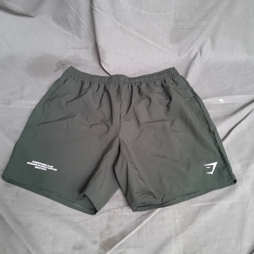GYMSHARK CONDITIONING CLUB SHORTS IN GREEN SIZE XL