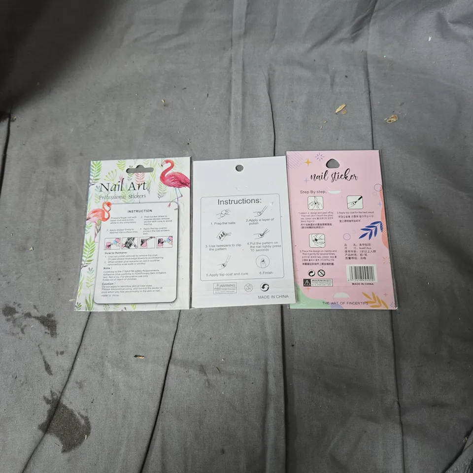 NAIL ART STICKERS – 3 PACKS, ASSORTED DESIGNS