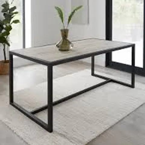 BOXED HARLEM 180cm GREY OAK DINING TABLE (1 BOX)