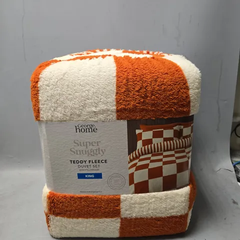 SUPER SNUGGLY TEDDY FLEECE DUVET SET WITH 2 PILLOWCASES - KING