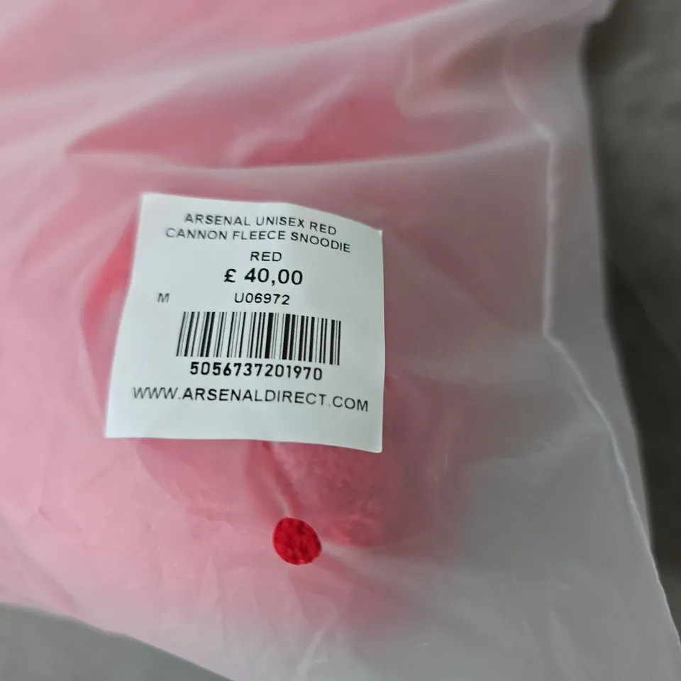 ARSENAL UNISEX RED CANNON FLEECE SNOODIE – SIZE M