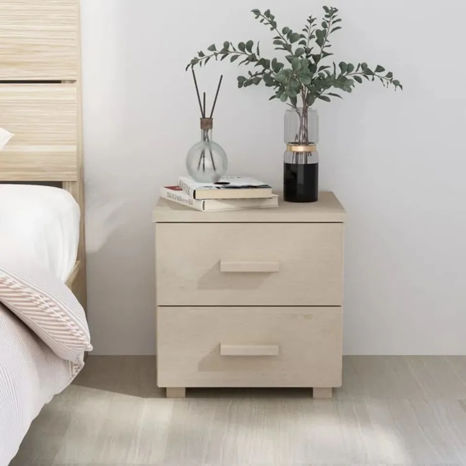 BOXED HARVER SOLID + MANUFACTURED WOOD BEDSIDE TABLE (1 BOX)