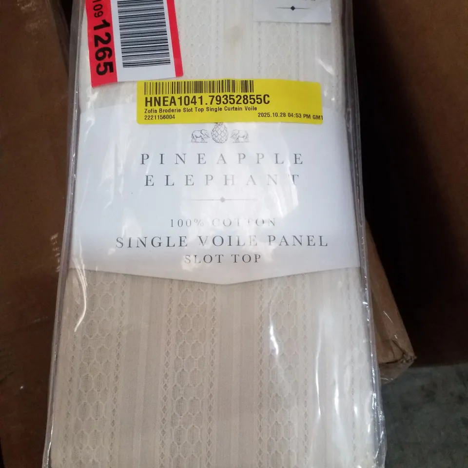 ZOFIA BRODERIE SLOT TOP SINGLE CURTAIN VOILE