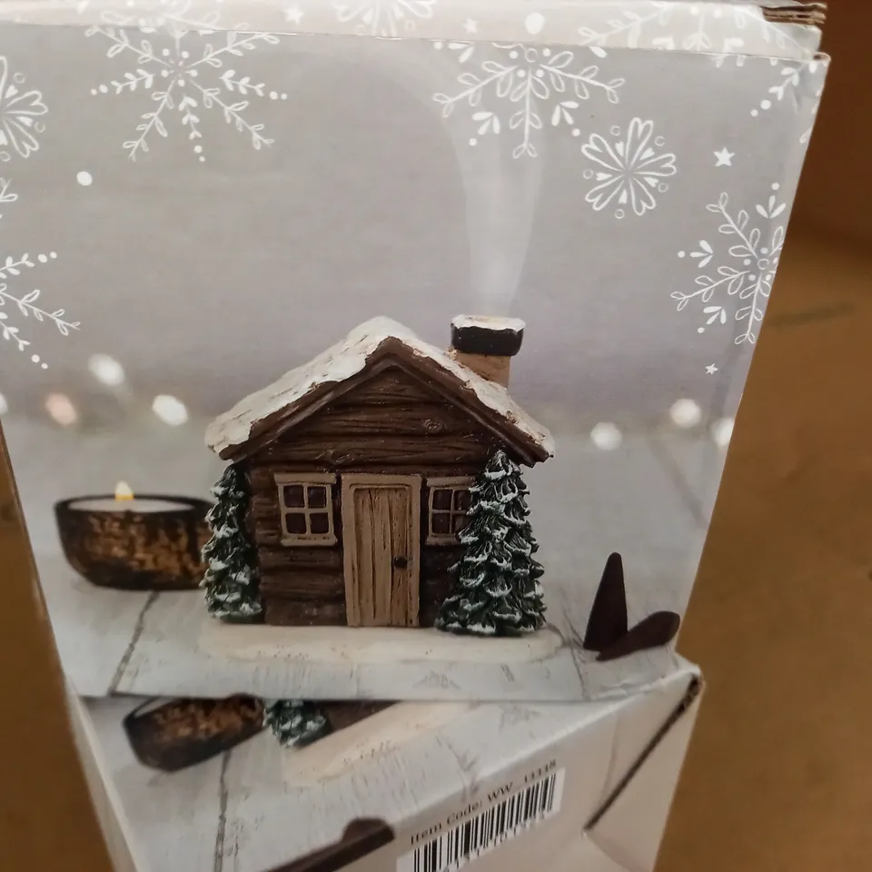 LOT OF 3 BOXED SMOKING LOG CABIN INCENSE CONE BURNERS