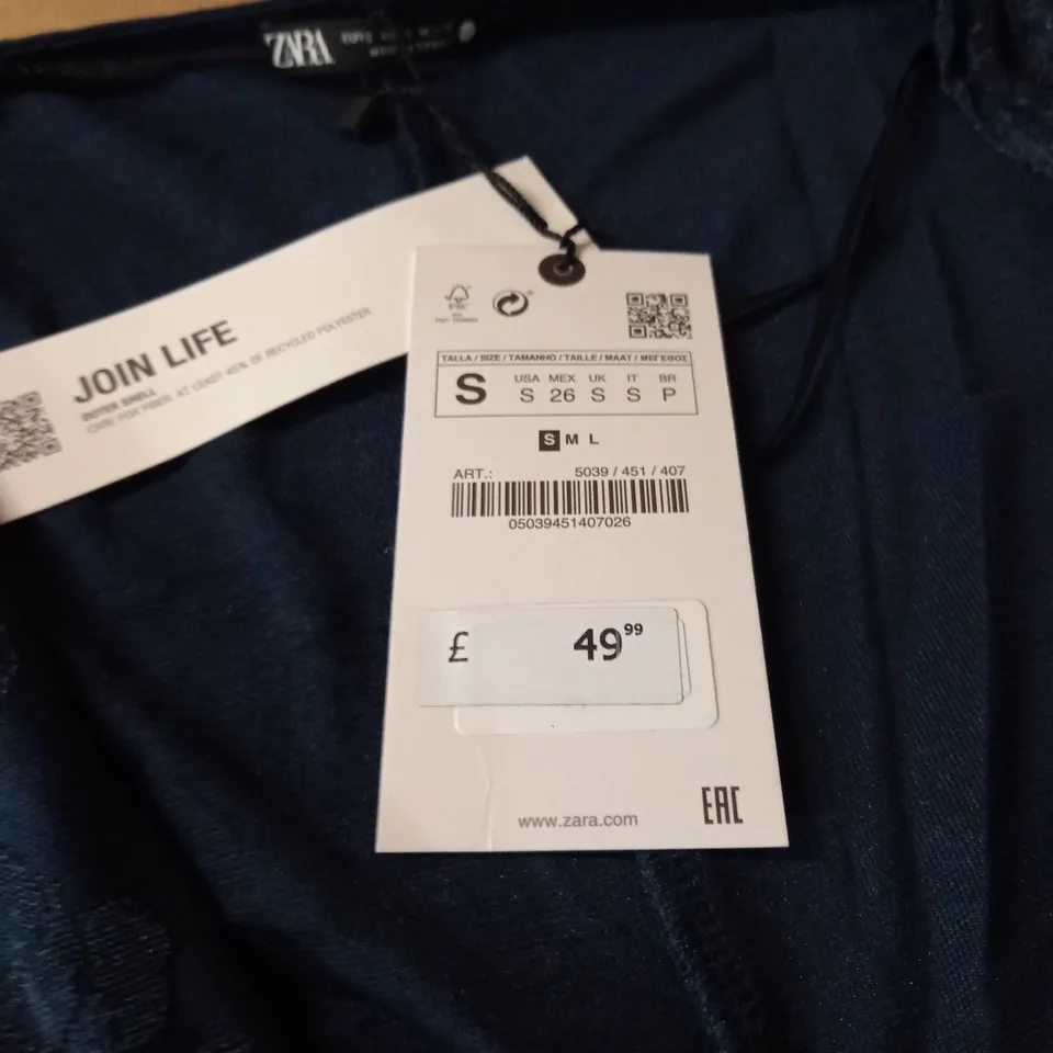 ZARA DARK BLUE SLEEVED DRESS - S