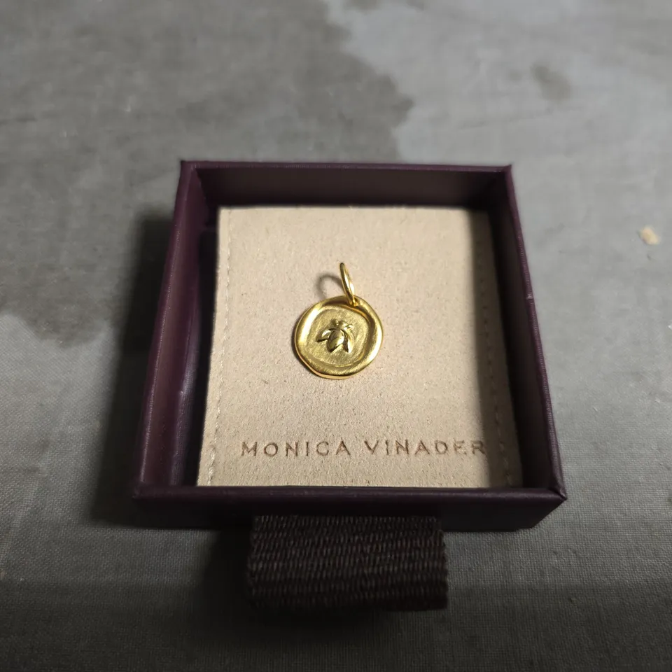 MONICA VINADER GOLD TONE CIRCULAR PENDANT – BOXED