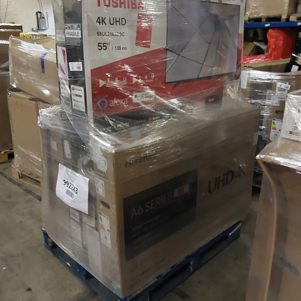 PALLET OF APPROXIMATELY 7 ASSORTED TELEVISIONS TO INCLUDE 