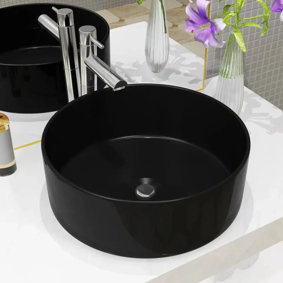 BOXED BELFRY BATHROOM EBNER 40MM L X 400MM W CERAMIC CIRCULAR COUNTERTOP BASIN SINK (1 BOX)