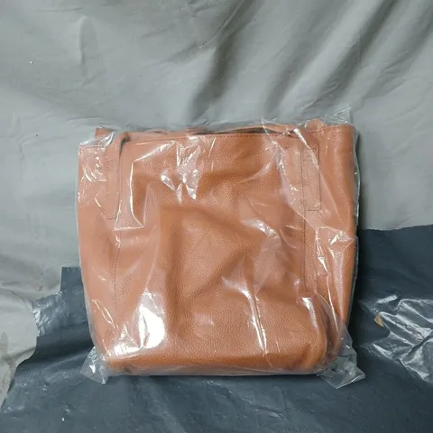 TAN LEATHER TOTE BAG