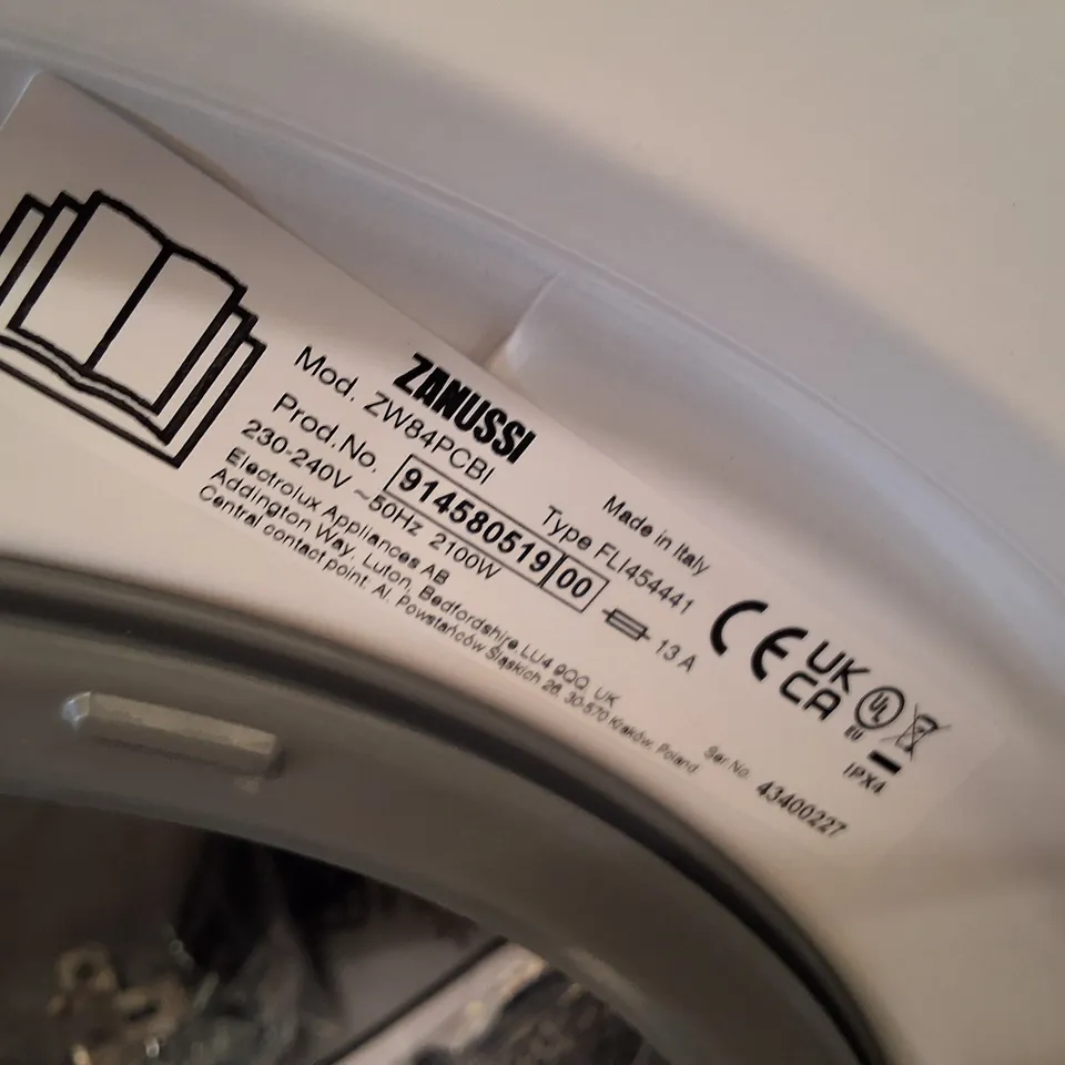 ZANUSSI ZW84PCBI 8 KG 1400 SPIN WASHING MACHINE - WHITE