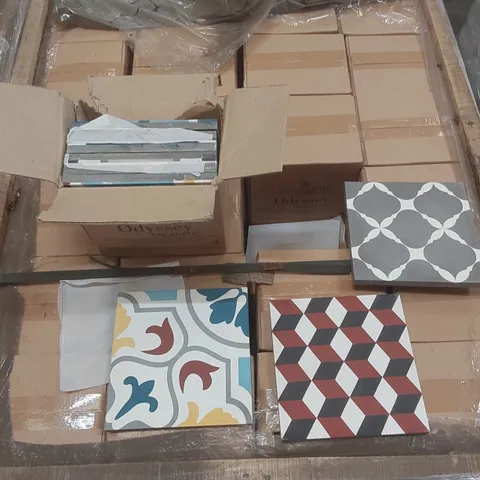 PALLET CONTAINING APPROXIMATELY 72x ODYSSEY ENCAUSTIC TILE SETS - 60 x 60CM