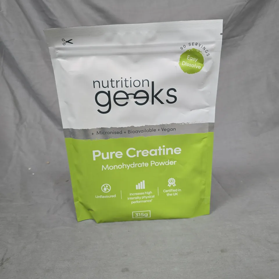 NUTRITION GEEKS PURE CREATINE MONOHYDRATE POWDER – UNFLAVOURED 315G