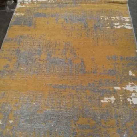 REVERSIBLE RUG WITH GREY/YELLOW PATTERN. 230X150CM