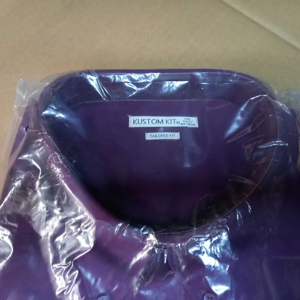 PACKAGED KUSTOM KIT MENS TAILORED PLUM SHIRT - 3XL