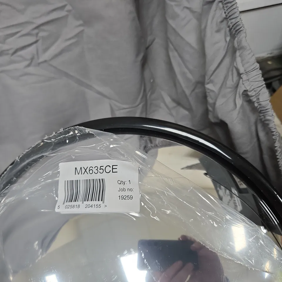 SET OF 6 CLEAR GLASS CEILING LIGHT SHADES WITH BLACK RIMS