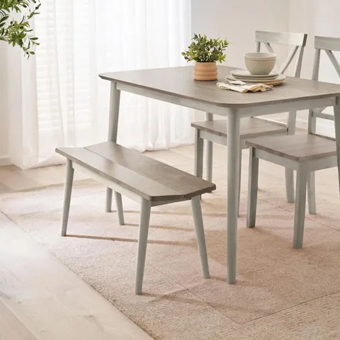 BOXED LYNTON SOLID WOOD SMALL DINING BENCH - WALNUT EFFECT (1 BOX)