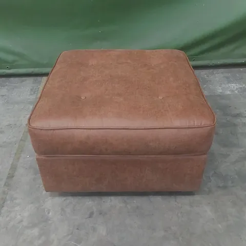 BALSAMO 71cm FAUX LEATHER TUFTED SQUARE FOOTSTOOL
