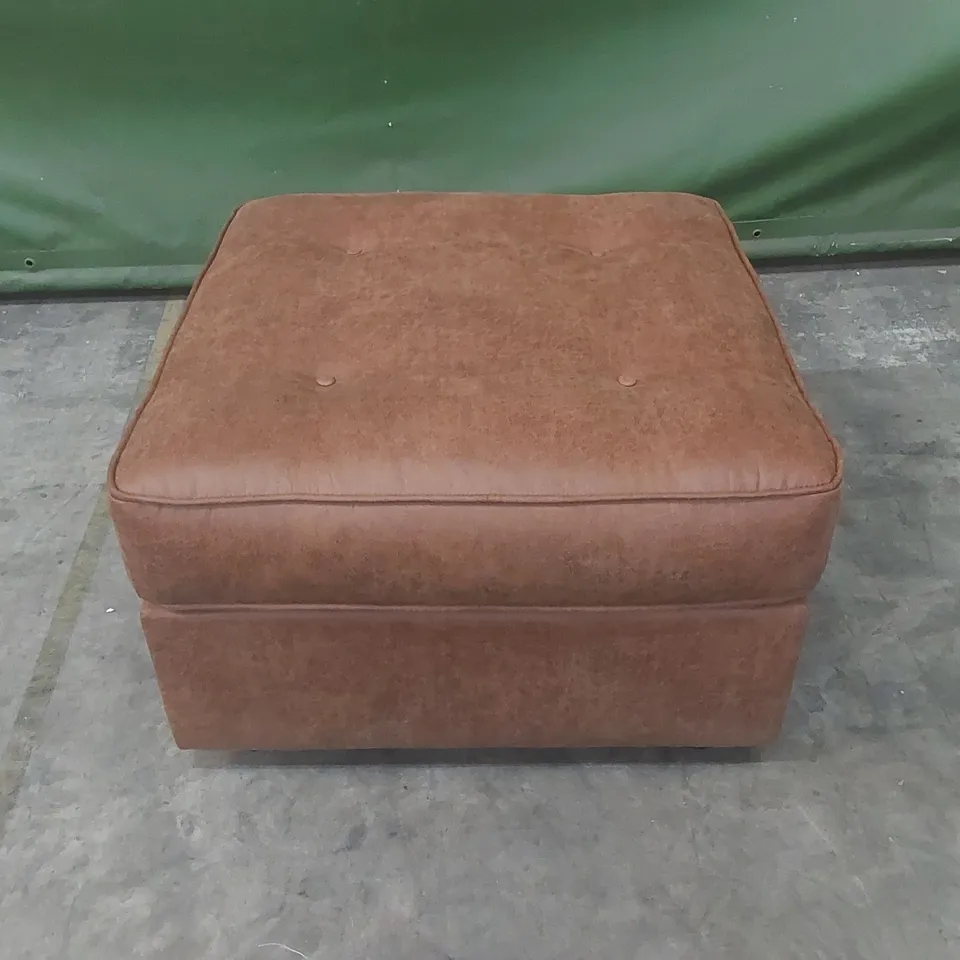 BALSAMO 71cm FAUX LEATHER TUFTED SQUARE FOOTSTOOL