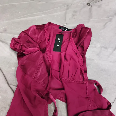 MOTEL KILU SATIN CHIFFON TOP – BURGUNDY, XS