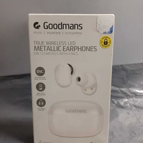 SEALED GOODMANS TRUE WIRELESS METALLIC EARPHONES 