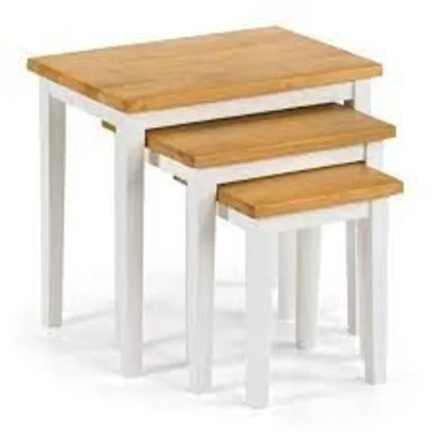BOXED CLEO NEST OF TABLES - NATURAL OAK + WHITE (1 BOX)