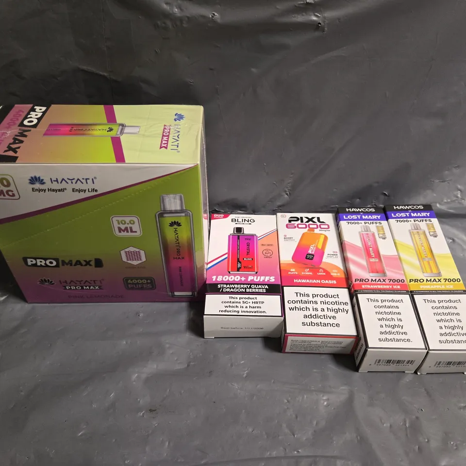 APPROXIMATELY 20 ASSORTED E-CIGARETTE & VAPING ITEMS IN VARIOUS BRANDS 