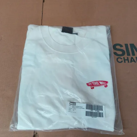 VANS WHITE TβSHIRT WITH OFF THE WALL LOGO β SIZE XL