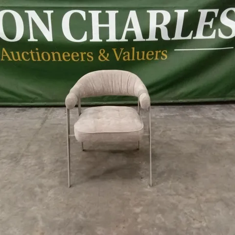 QUALITY DESIGNER FABRIC DINING CHAIR WITH METAL FRAME