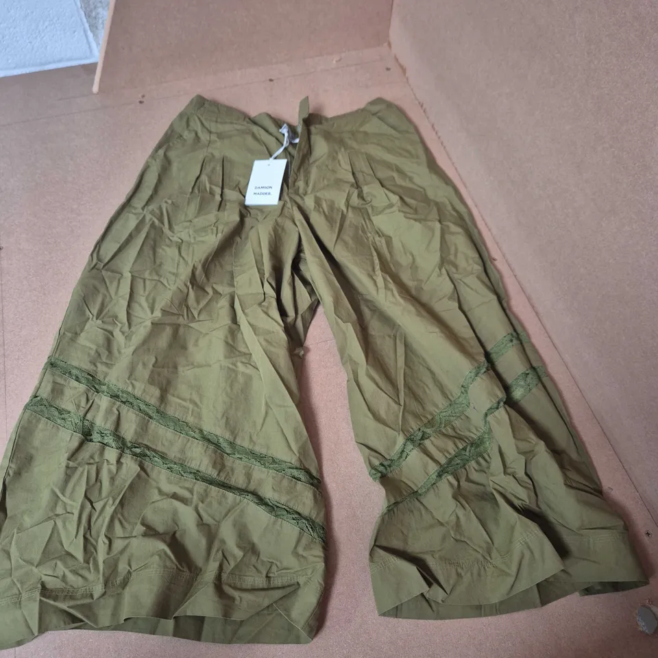 DAMSON MADDER JADEY CULOTTES IN OLIVE - SIZE 14