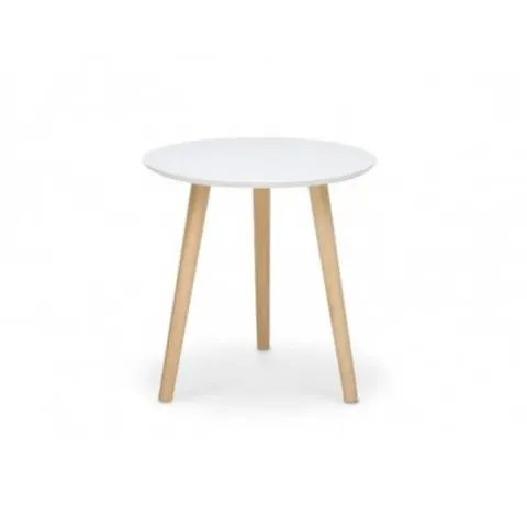 BOXED IMOLA ROUND COFFEE TABLE - WHITE/PINE
