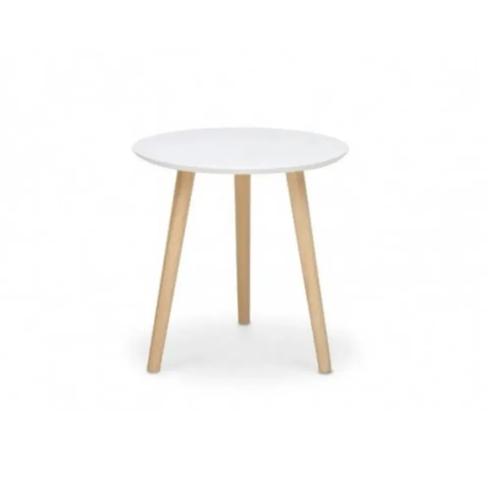 BOXED IMOLA ROUND COFFEE TABLE - WHITE/PINE