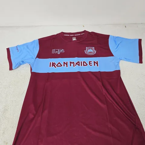 WEST HAM UNITED FC X IRON MAIDEN FOOTBALL SHIRT - SIZE L (UK LARGE)