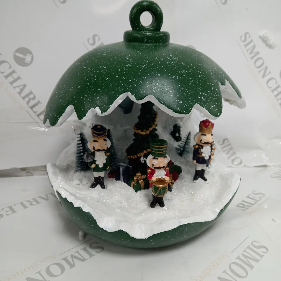 BOXED SANTAS EXPRESS PRE-LIT SPHERE WITH CHRISTMAS CHARACTER SCENE