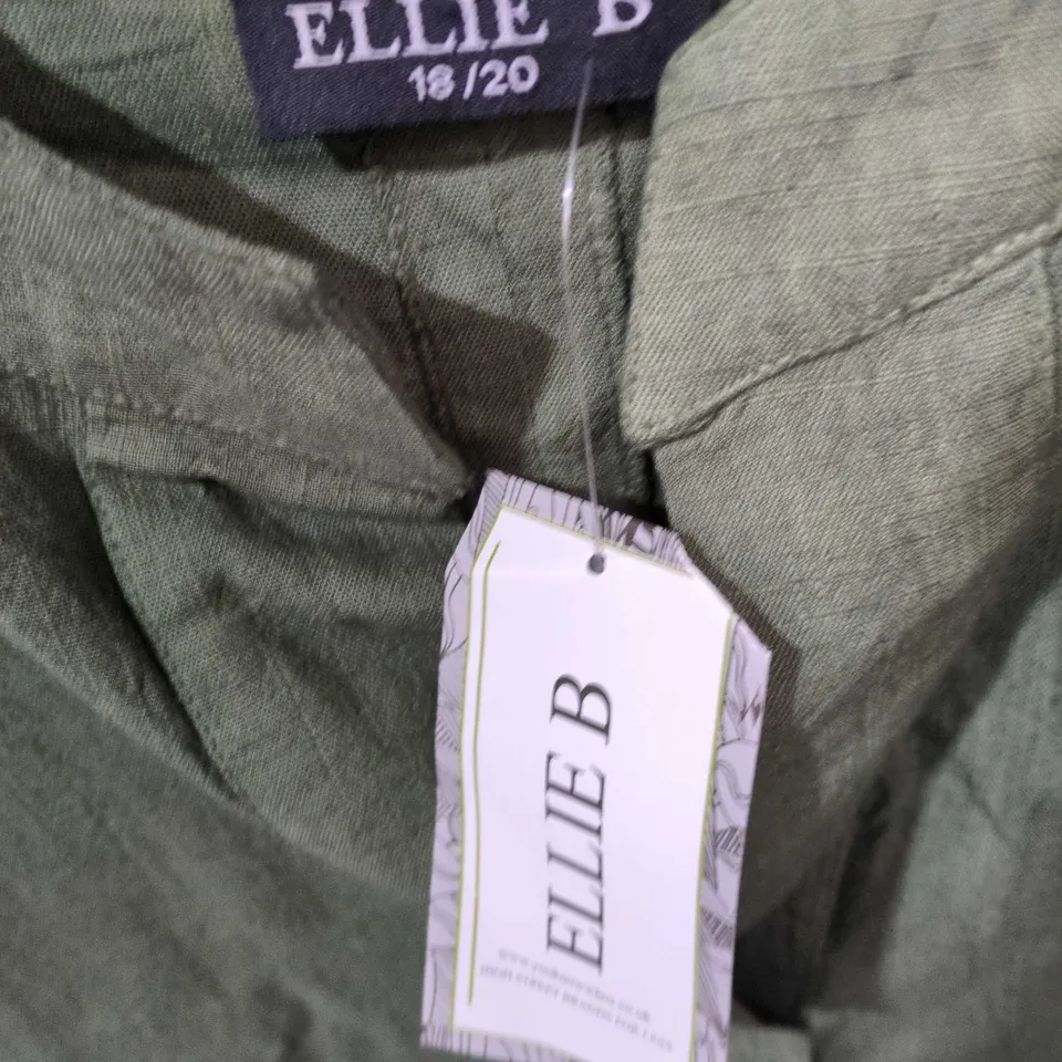 ELLIE B WOMEN'S GREEN SHORT-SLEEVE TUNIC DRESS - UK SIZE 16/20, TAG ATTACHED