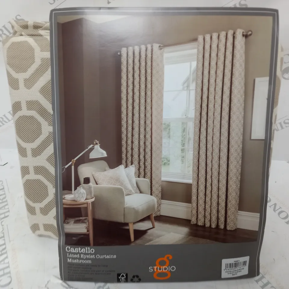 CASTELLO LINED EYELET CURTAINS 90 X 72"  RRP £159.99