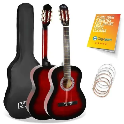 BOXED 3RD AVENUE 3/4 SIZE BEGINNER CLASSICAL GUITAR - REDBURST